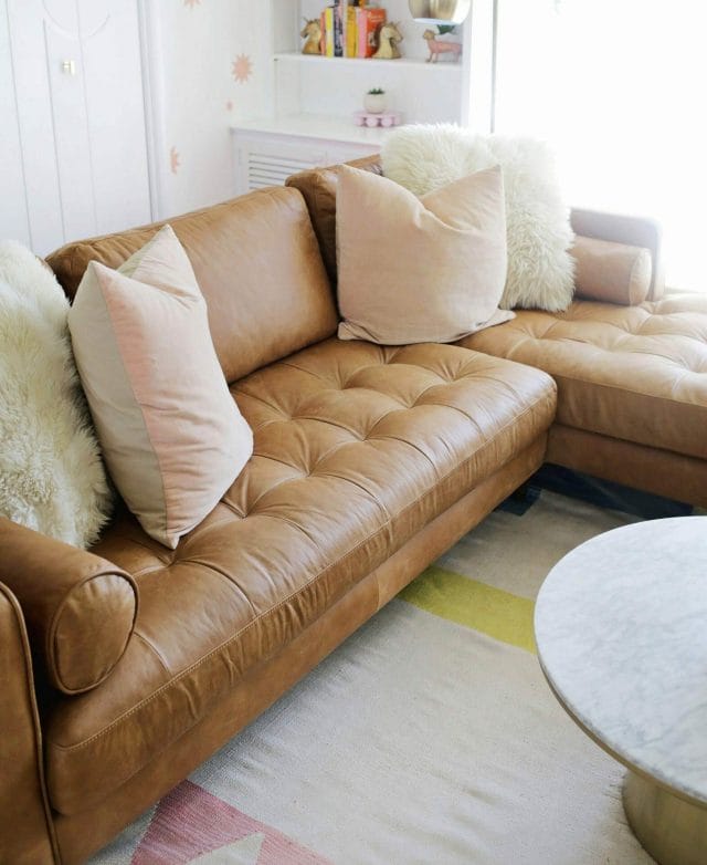 Leather Furniture, Pull Up Aniline Leather Sofa