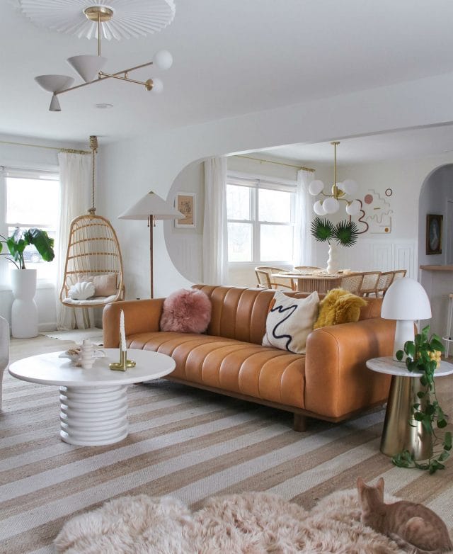 Article's Texada Sofa is featured in Brit Arnesen's living room.